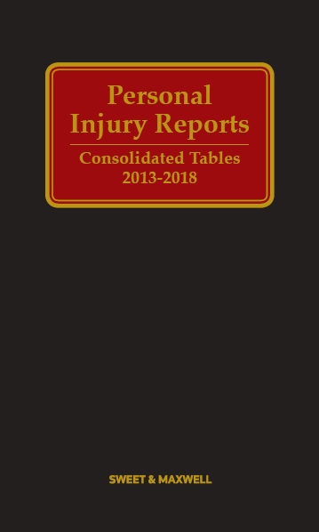 Personal Injury Reports Consolidated Tables 2013 - 2018